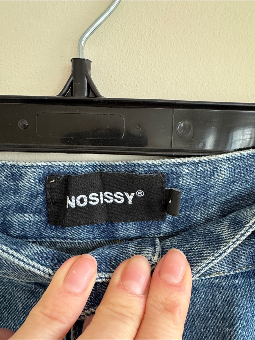 Wide Leg Blue Denim Jeans with Utility Pockets - Picture 3 of 6